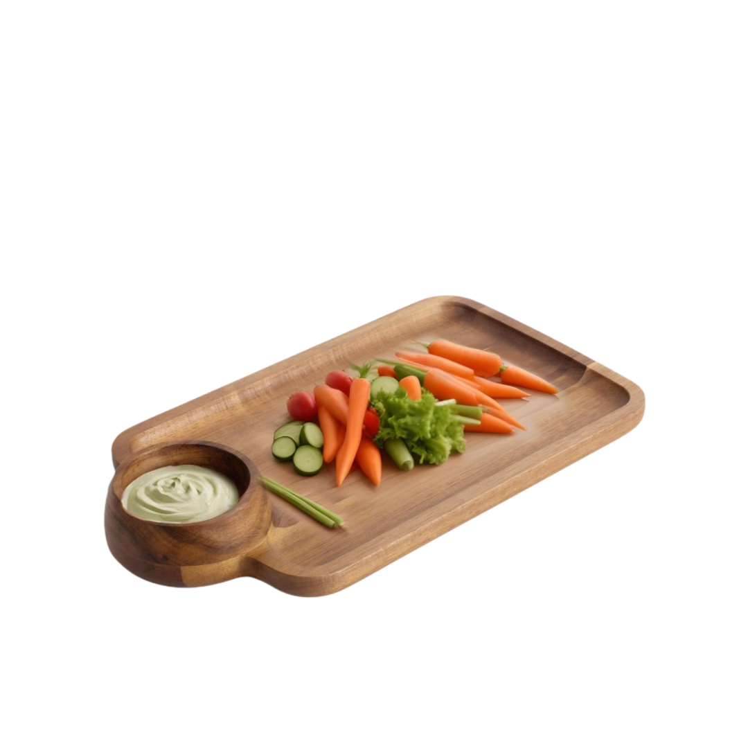 Acacia Wood One Dip Serve Board