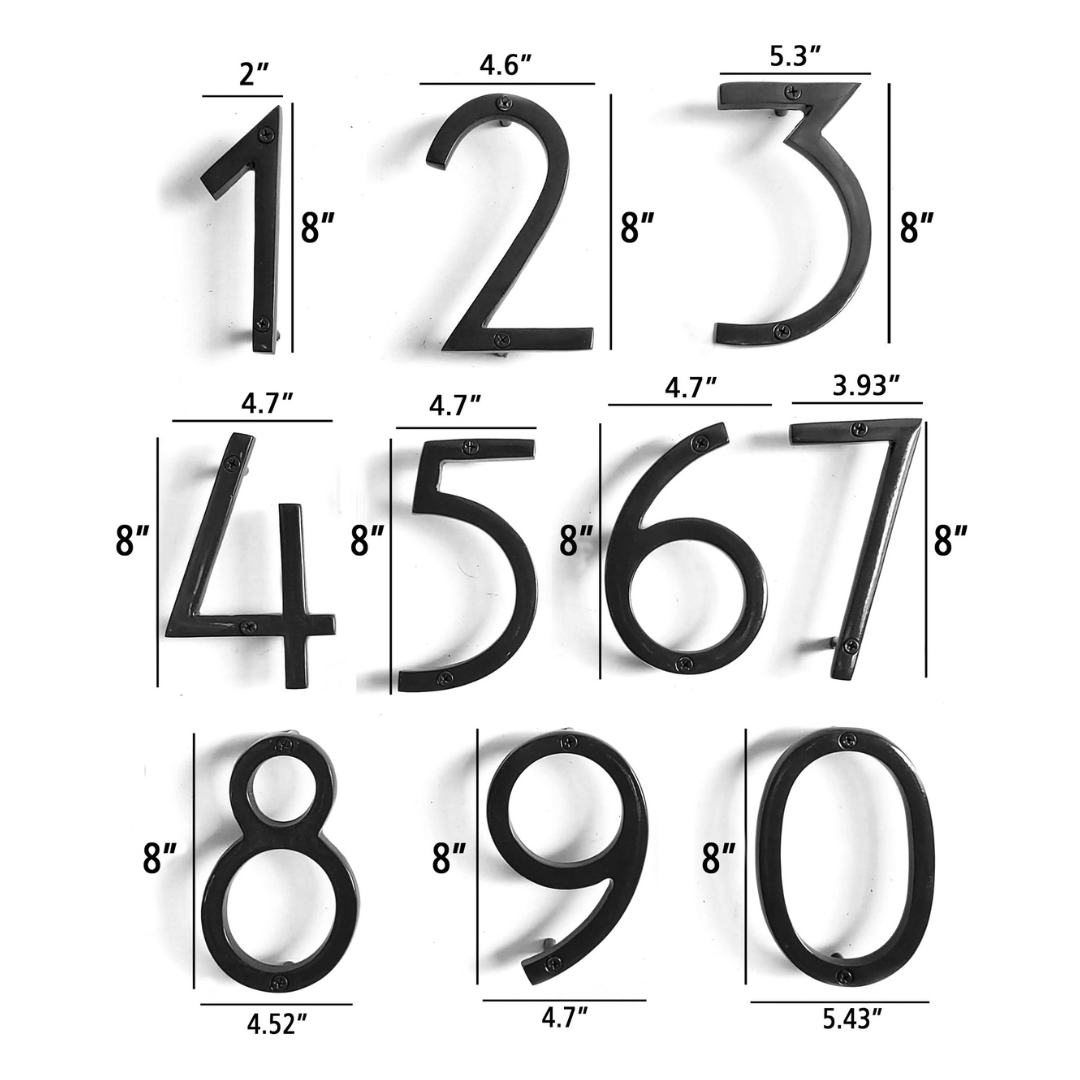 Modern Black House Numbers
