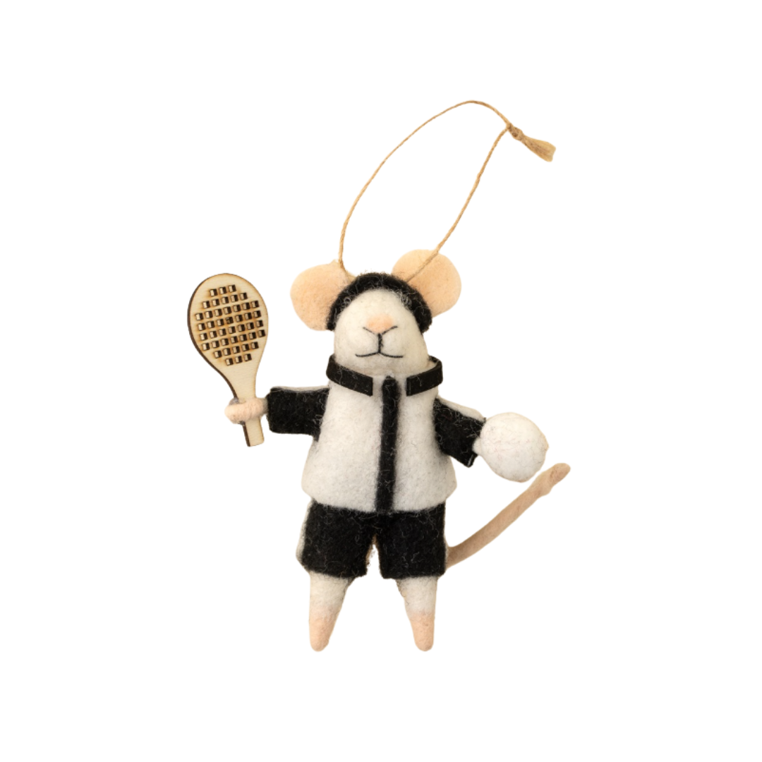 Pickle Ball Mouse Ornament