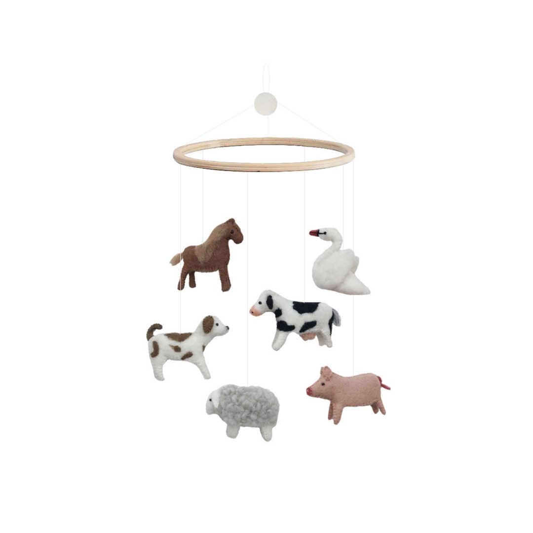 Animal Farm Felted Baby Mobile