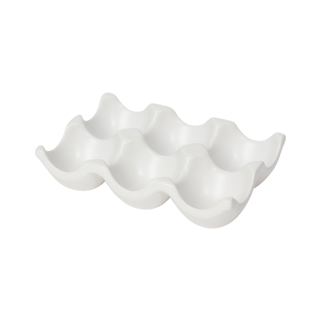Matte White Ceramic Egg Crate