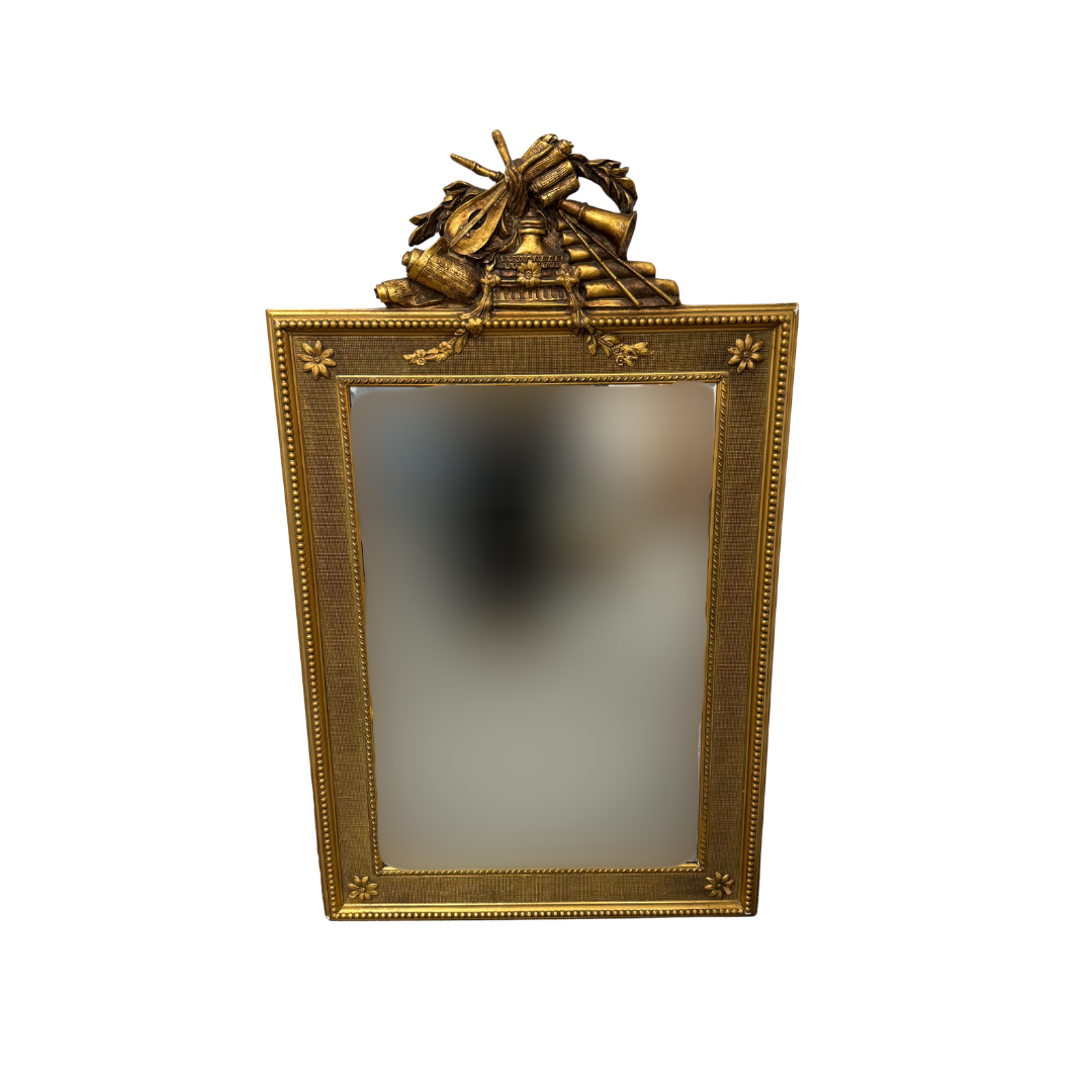 Found Continential Carved Wood Wall Mirror
