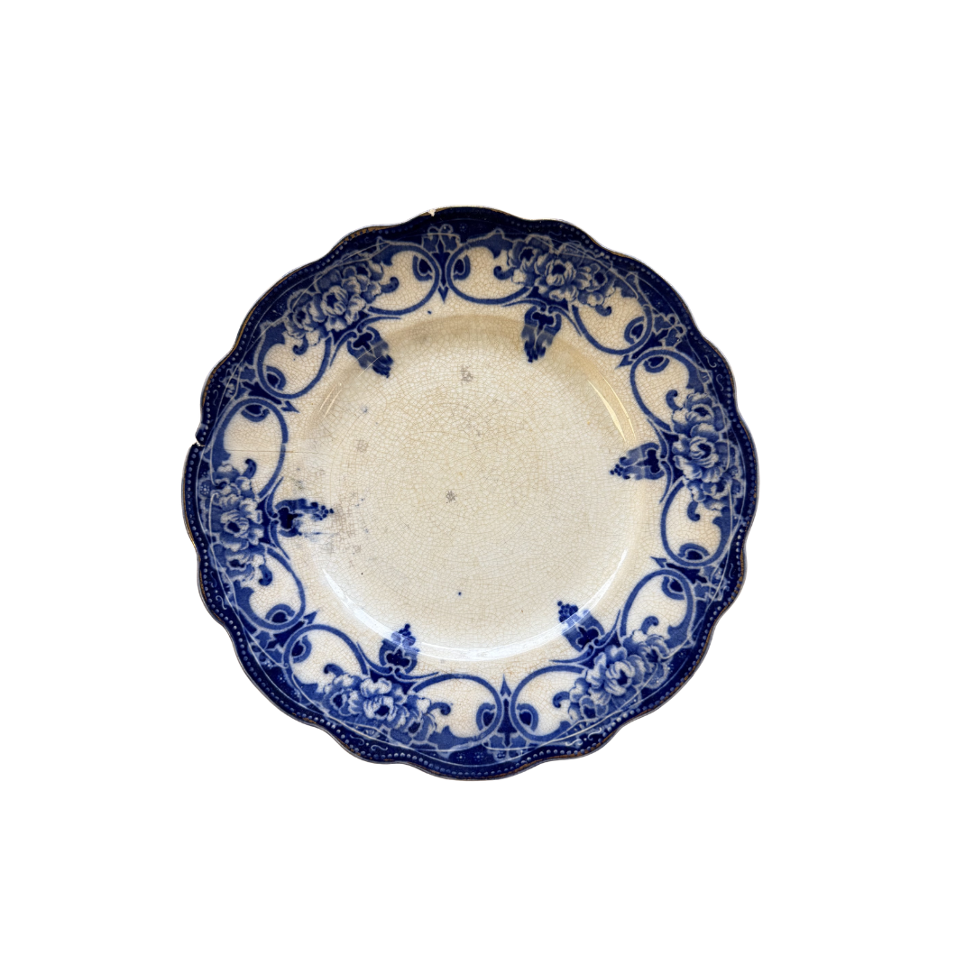 Found Antique Flow Blue Plate by Myott &amp; Son