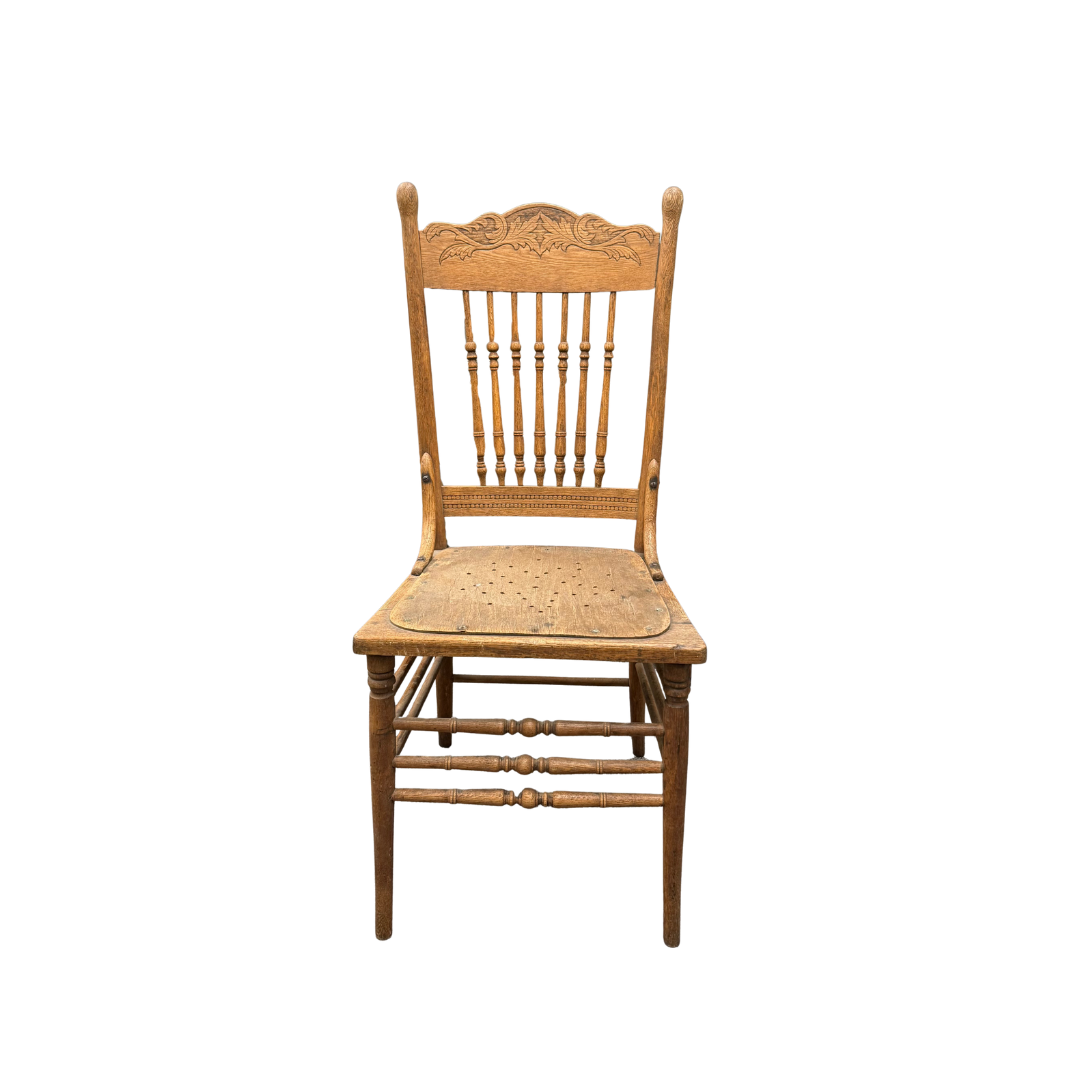 Found Oak Pressed-back Spindle Chair