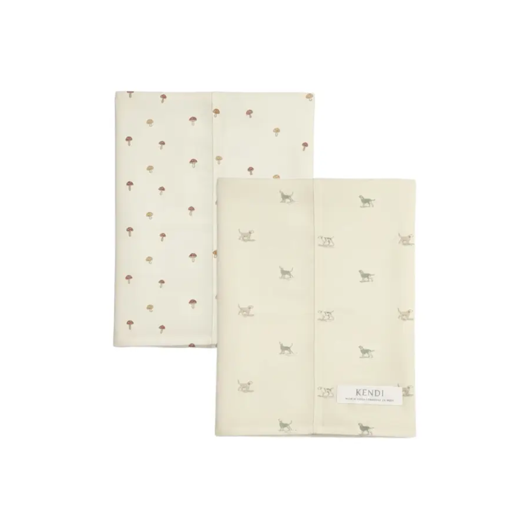 Field Dog & Mushroom Burp Cloths