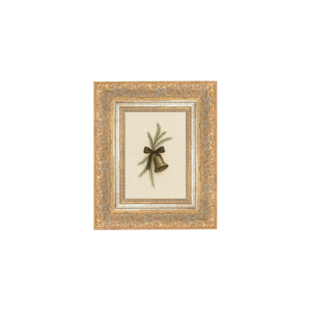 Bell with Pine Framed Art