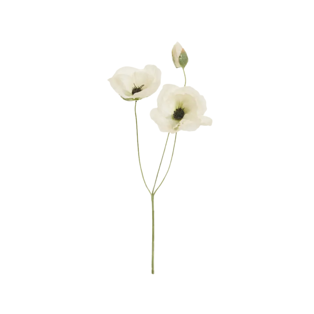 Royal Wedding Poppy Faux Stem