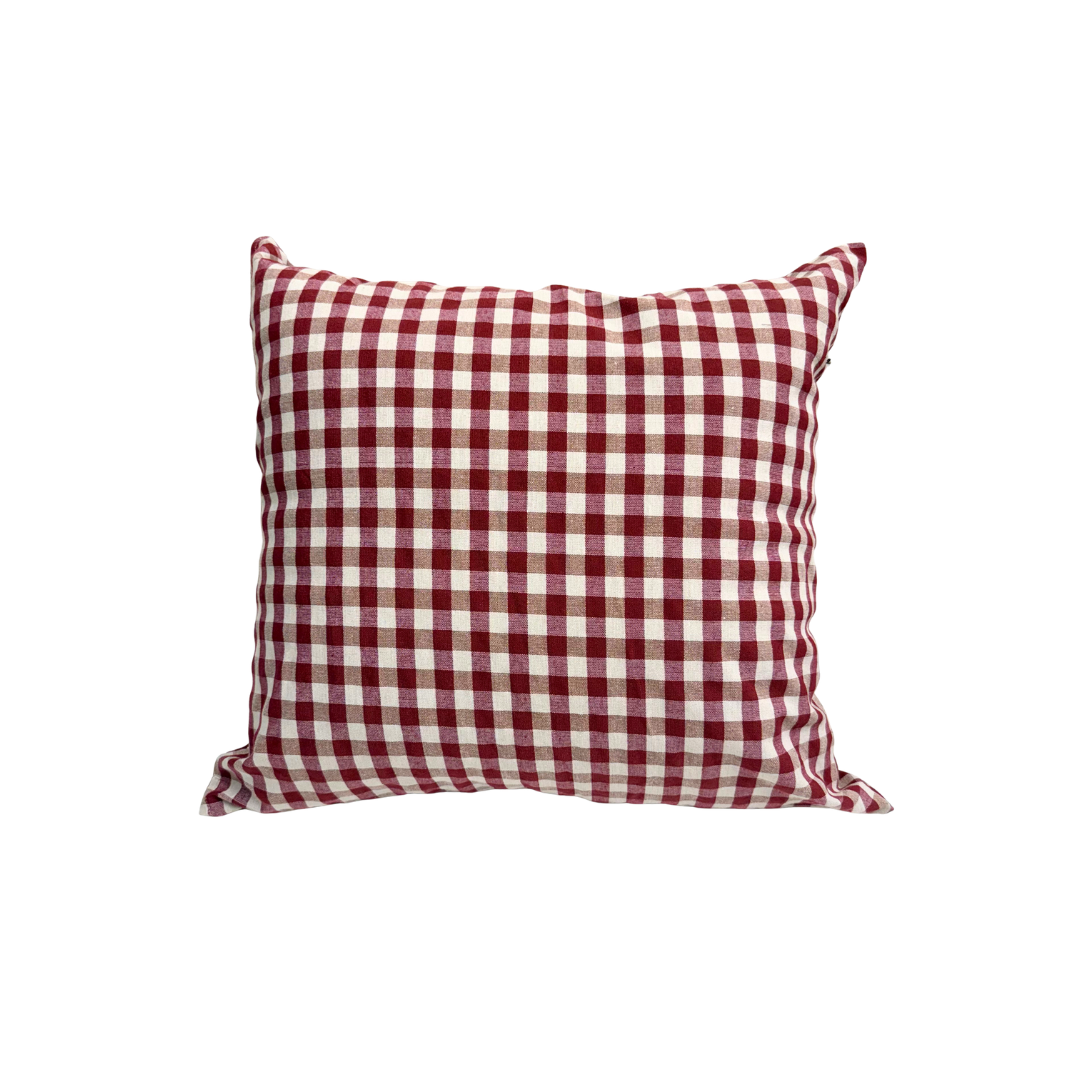 Red Gingham Throw Pillow