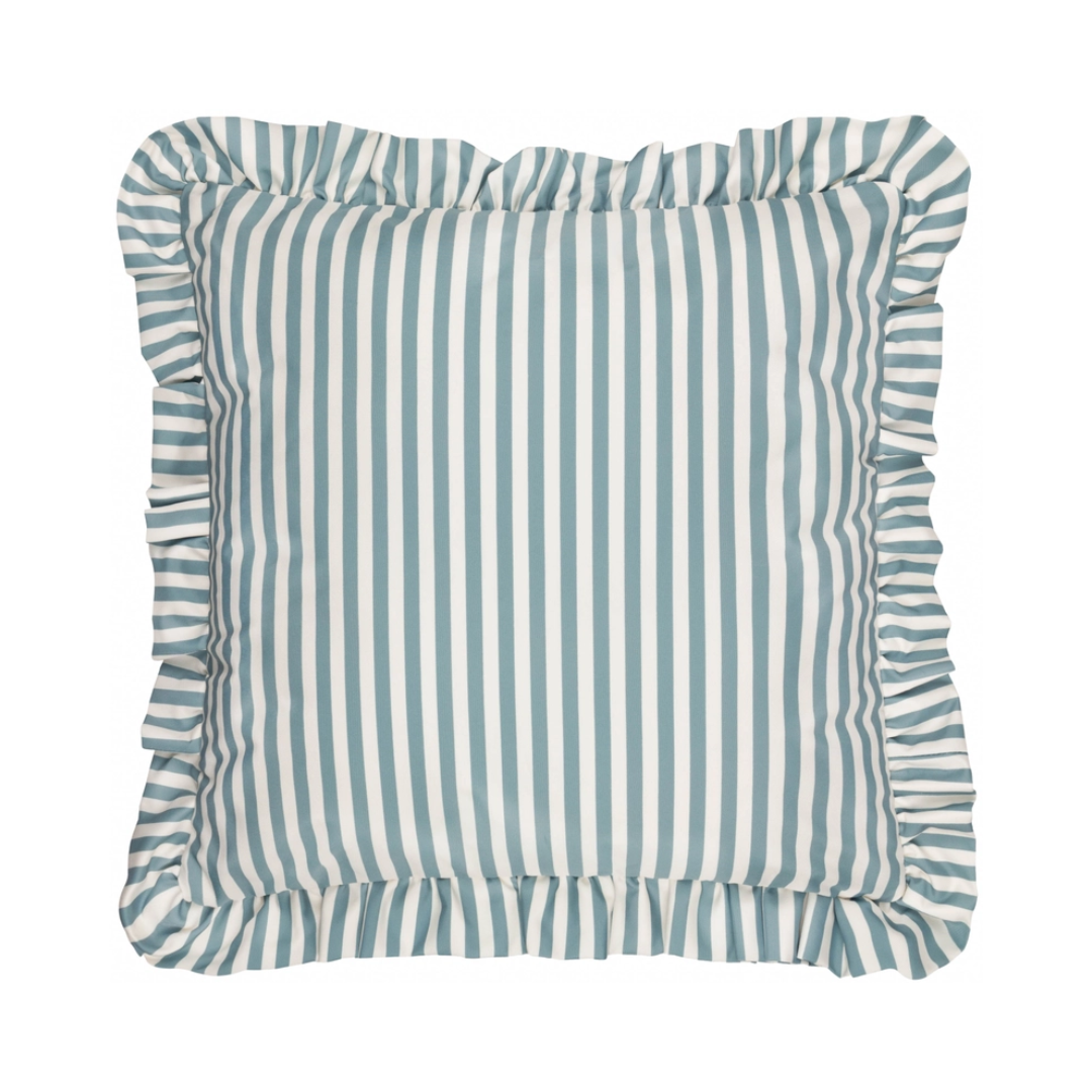Millie Ruffle Striped Outdoor Cushion