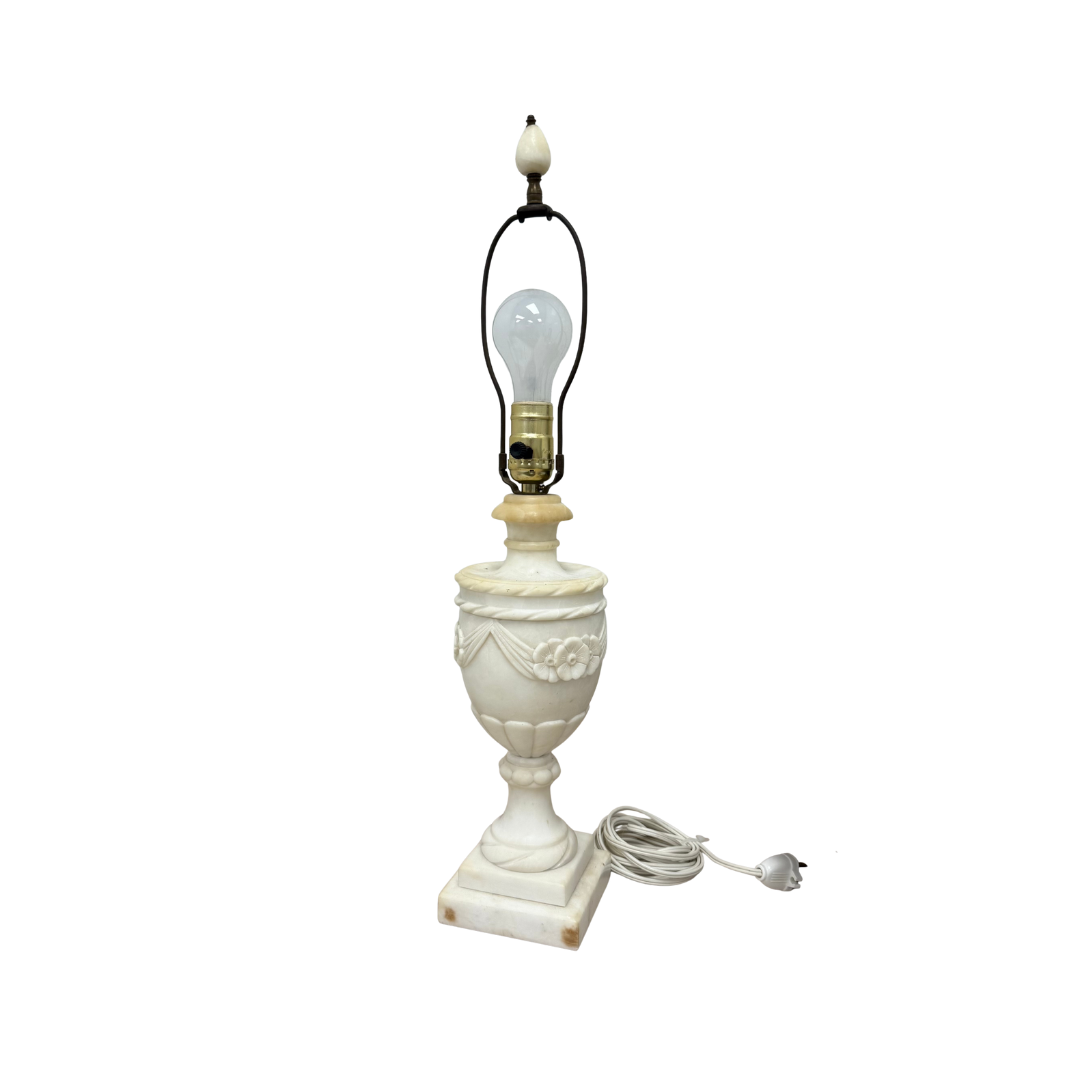 Found Alabaster Marble Lamp Base