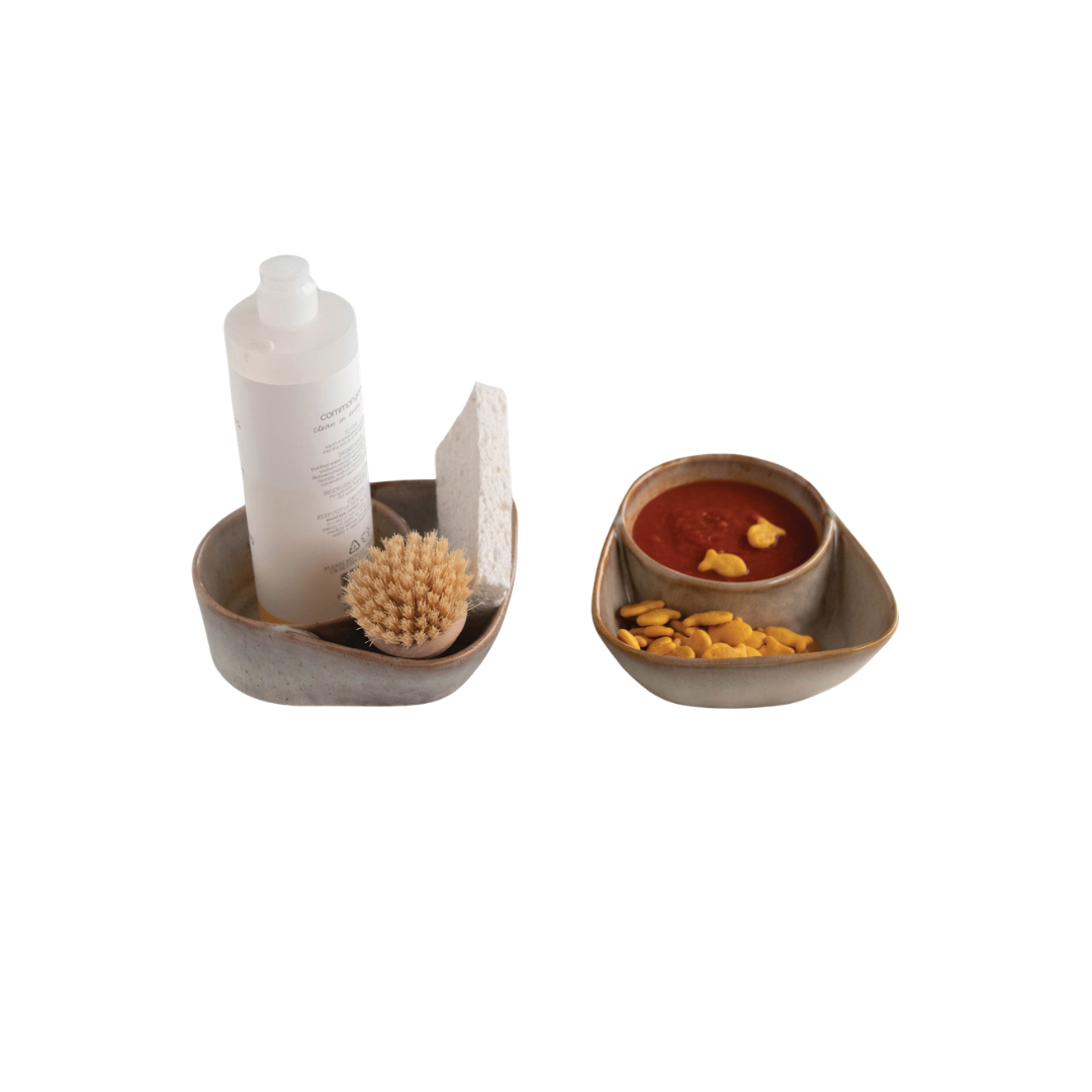 Stoneware Cracker and Soup Bowl