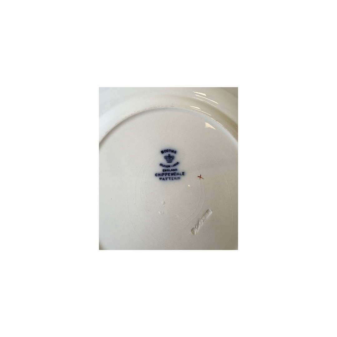 Found Blue Chippendale Plate by Booths