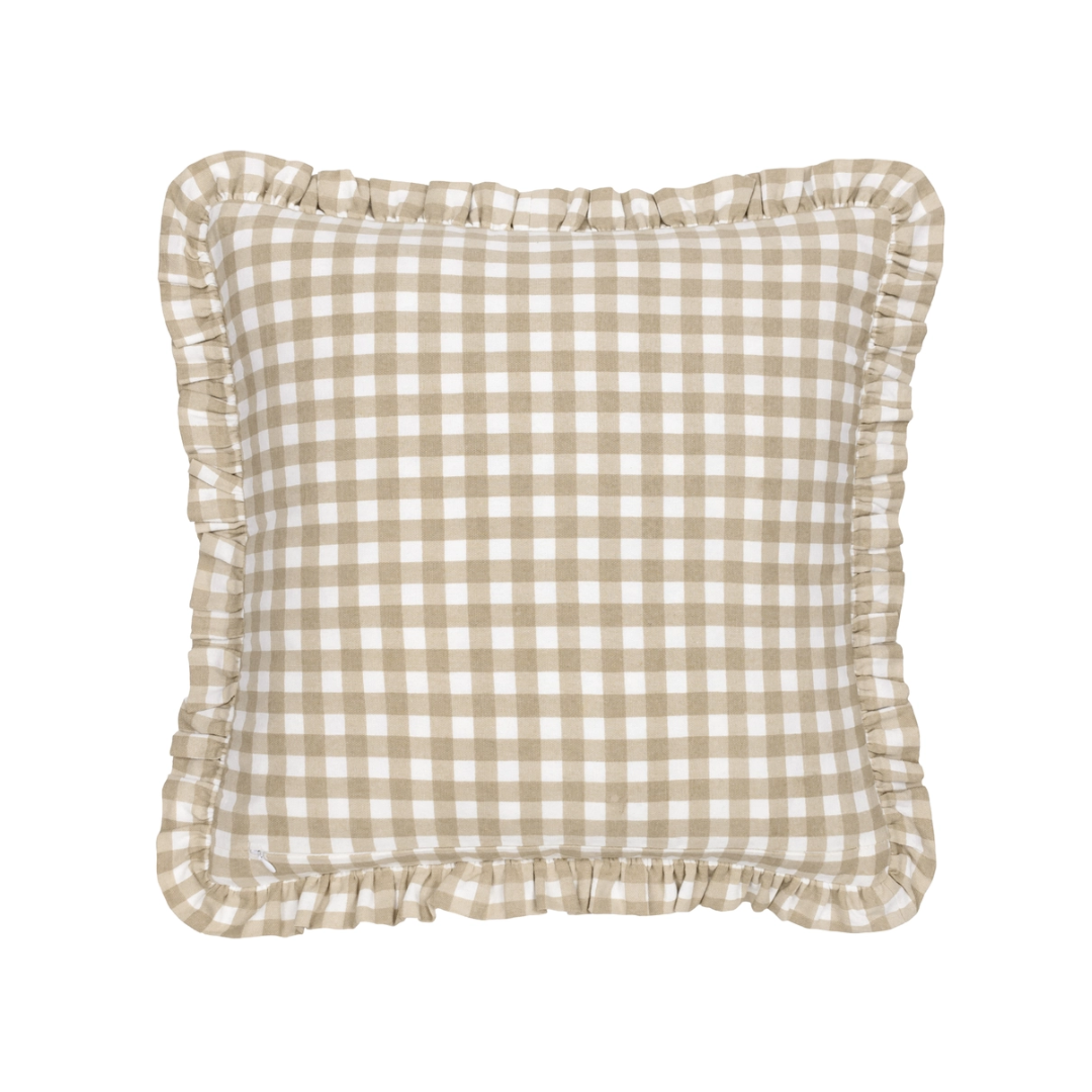 Maude Gingham Reversible Piped Cushion