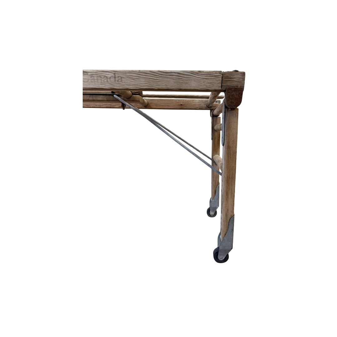 Found Wooden Rolling Luggage Rack