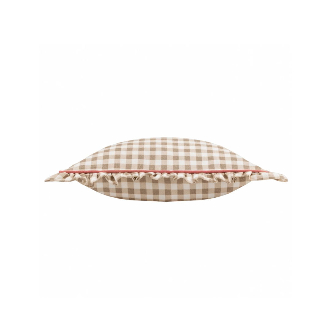 Maude Gingham Reversible Piped Cushion
