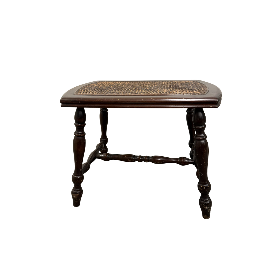 Found Cane Seat Vanity Stool