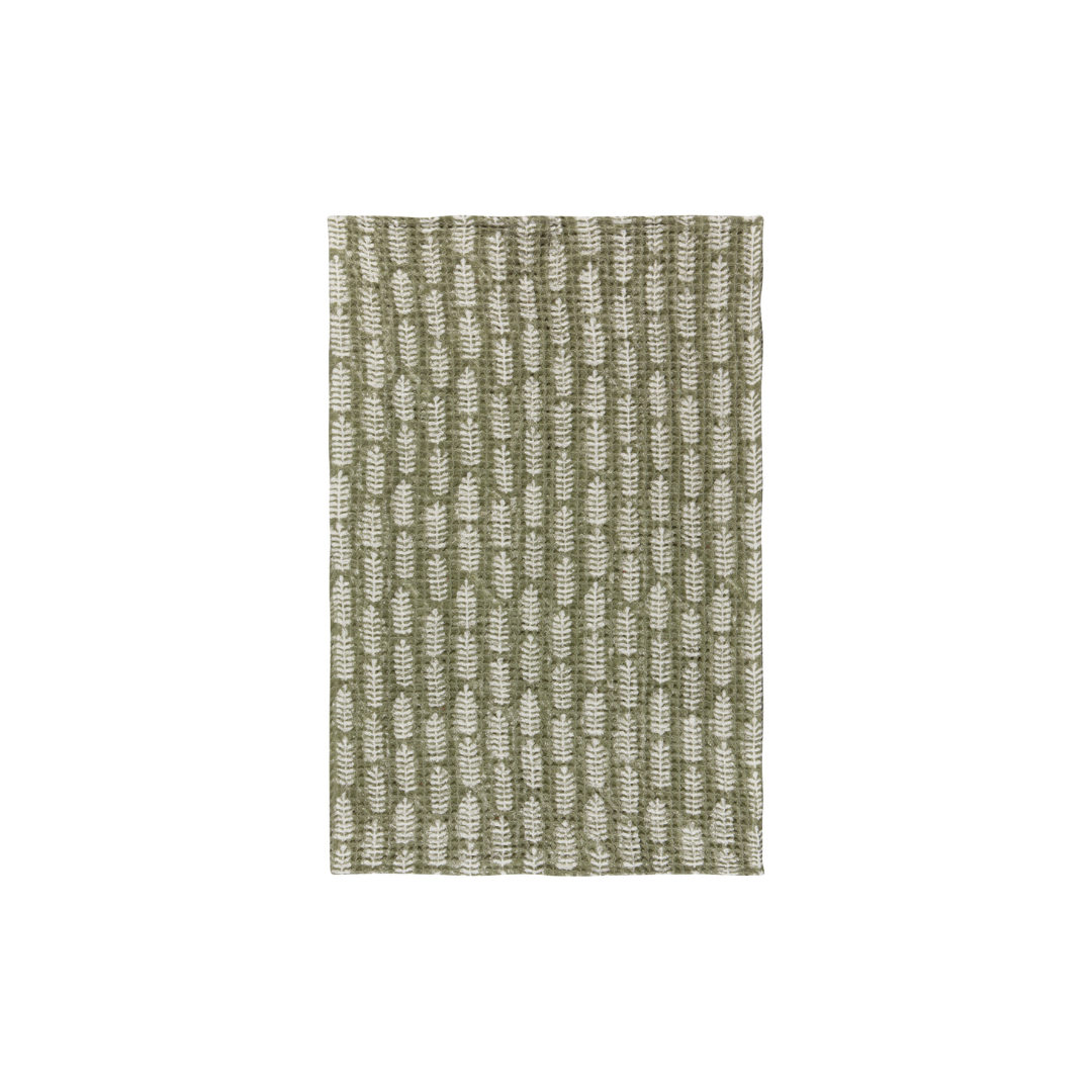 Fern Block Print Waffle Dishtowel