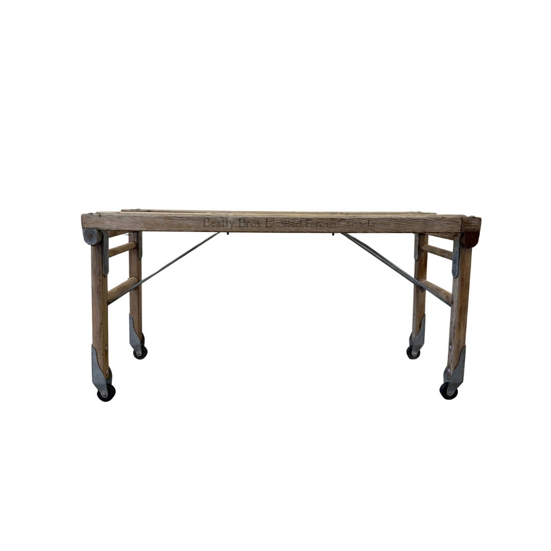 Found Wooden Rolling Luggage Rack
