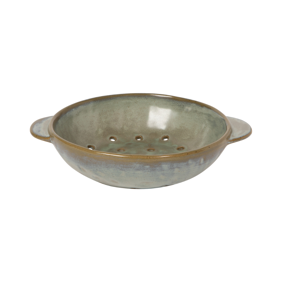 Green-Gray Stoneware Fruit Bowl