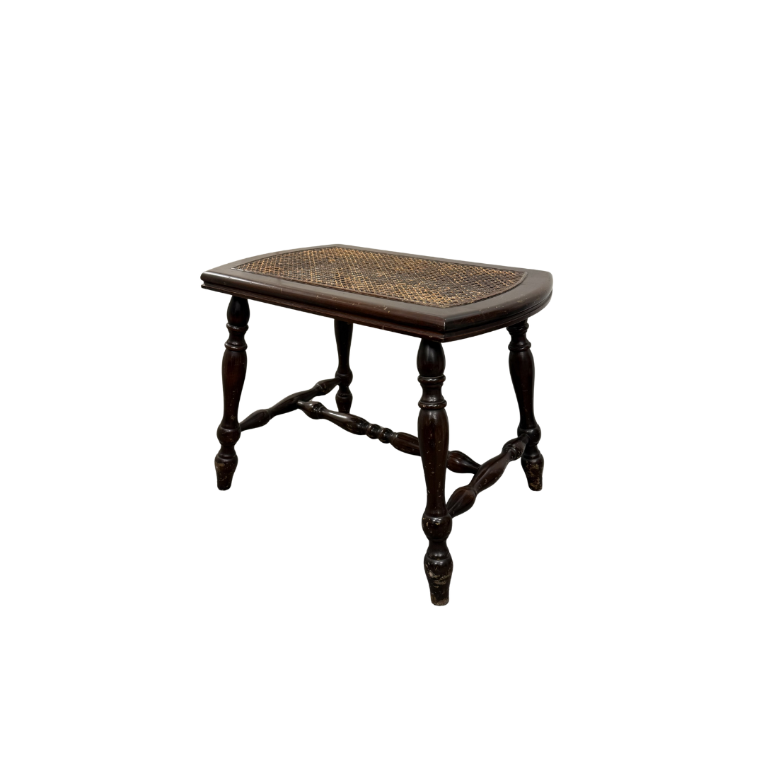 Found Cane Seat Vanity Stool