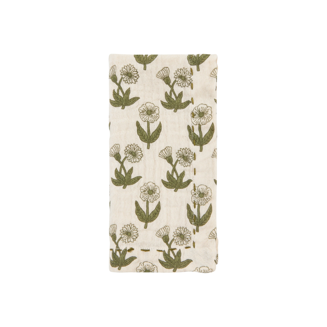 Bloom Block Print Double Weave Napkins Set of 4
