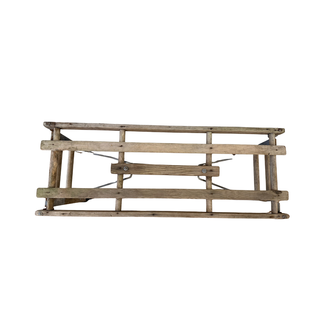 Found Wooden Rolling Luggage Rack