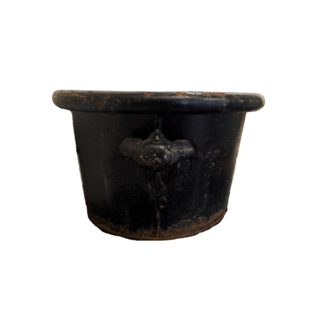 Found Painted Metal Floral Tub