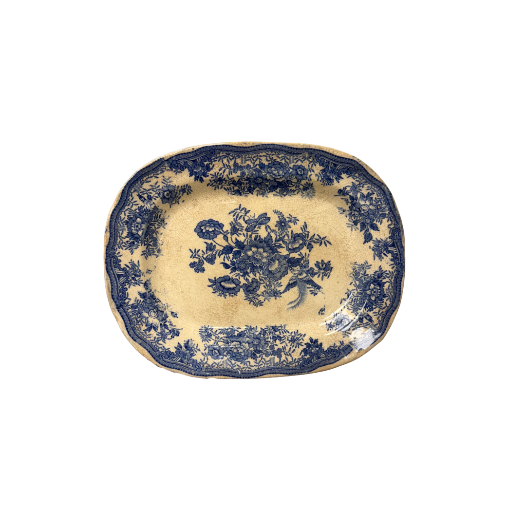Found Blue Floral Small Platter
