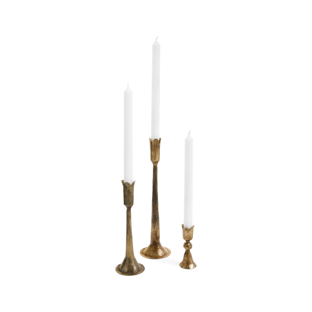 Tulip Shaped Brass Taper Holders