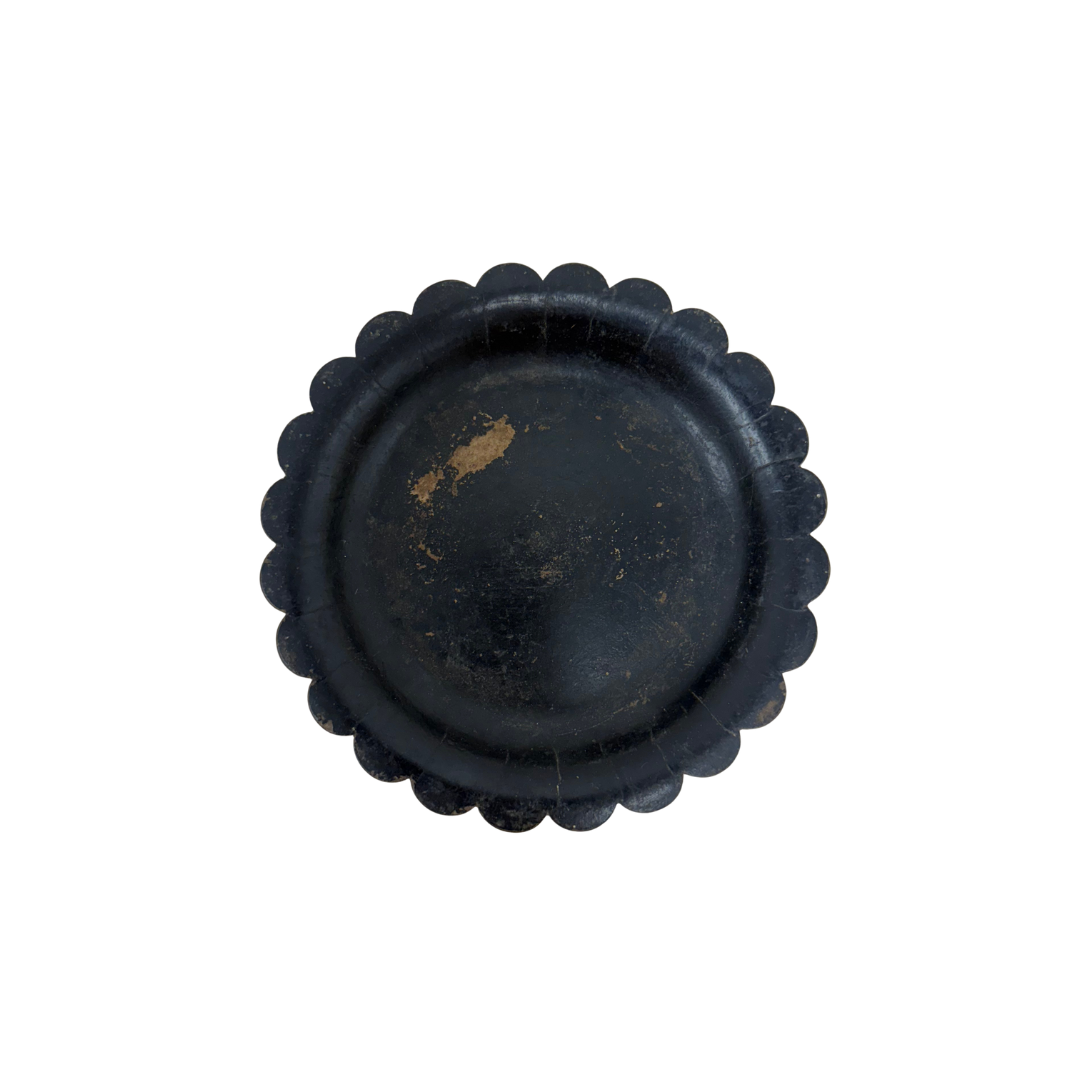 Found Scalloped Edge Wood Plate