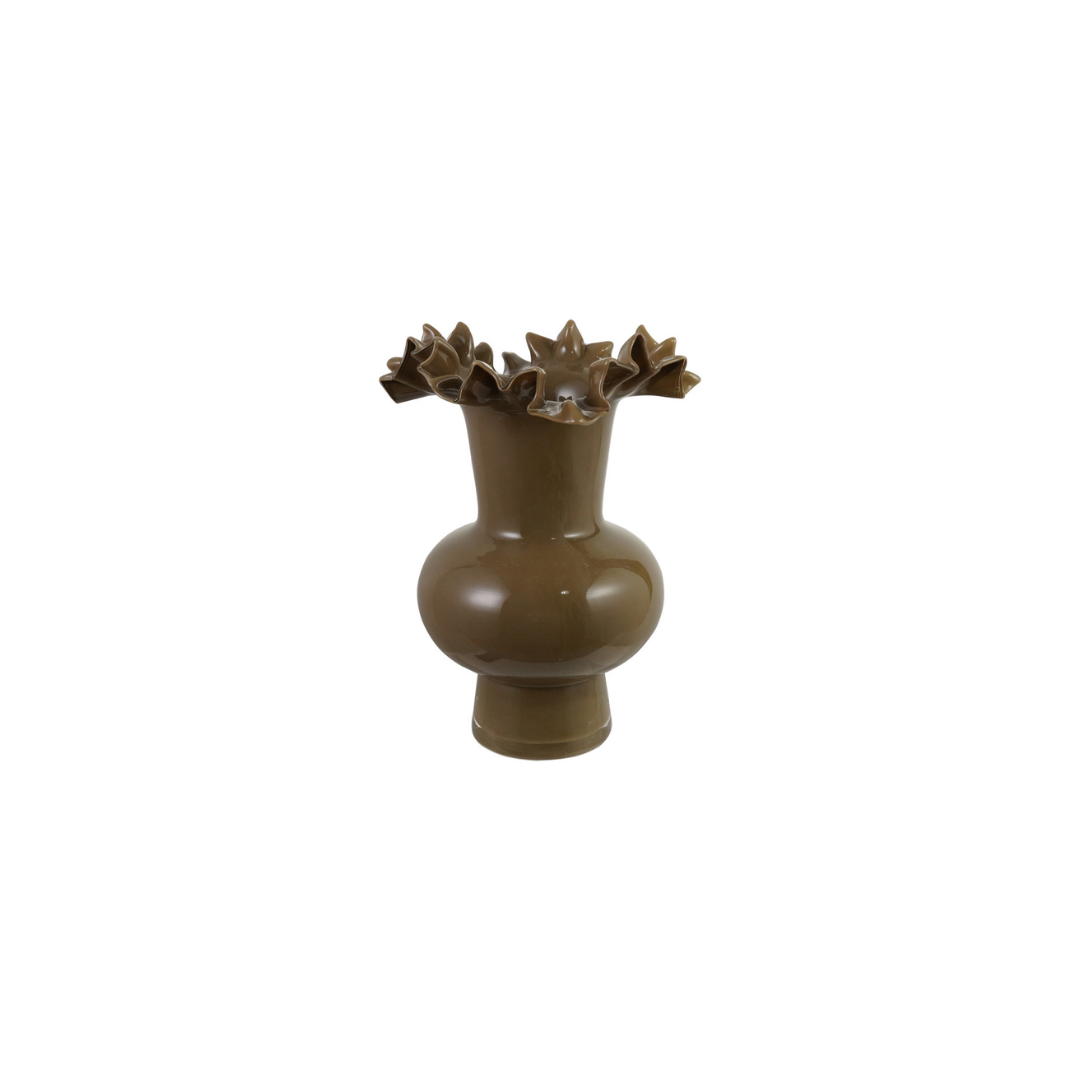 Footed Ruffled Vase