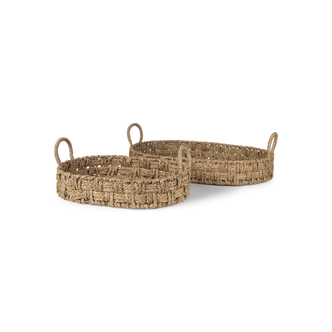 Haini Seagrass Basketweave Trays - Set of 2