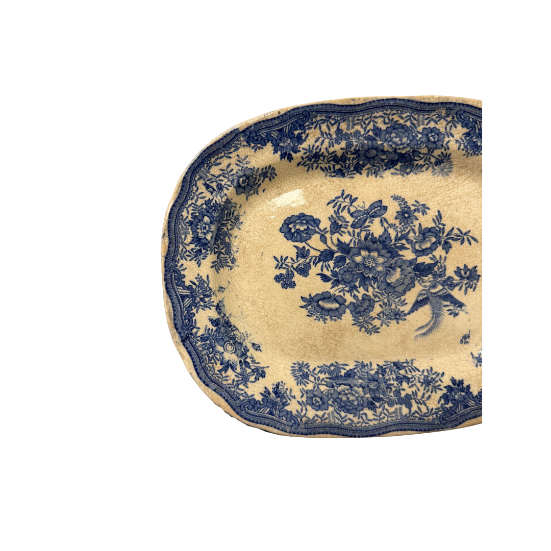 Found Blue Floral Small Platter