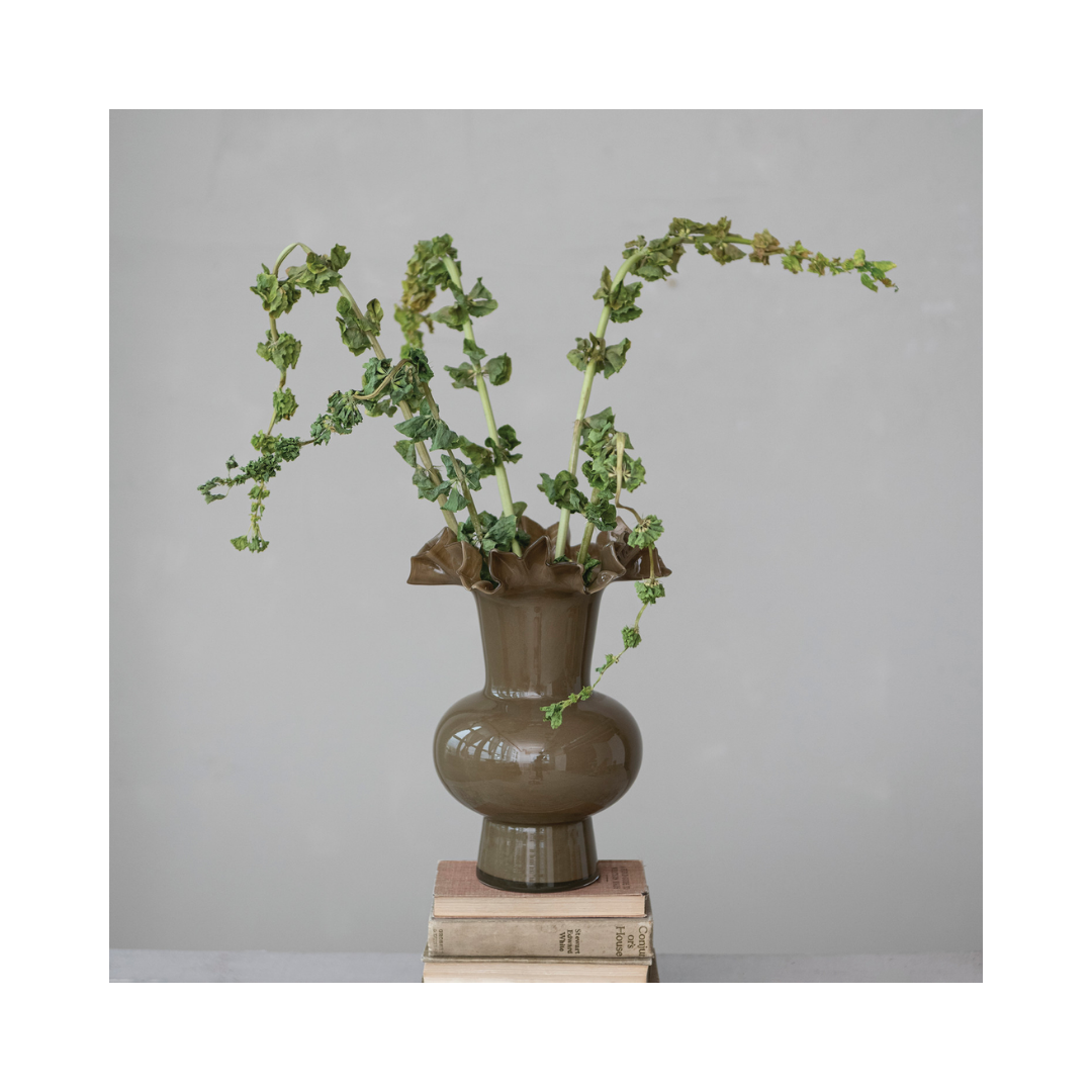 Footed Ruffled Vase