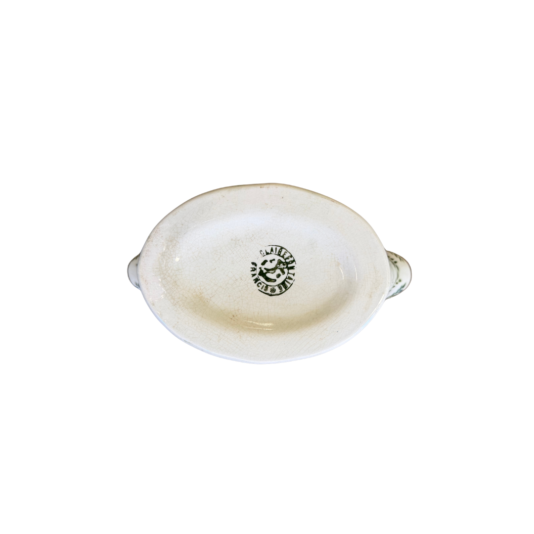 Found French Green Foliage Gravy Boat