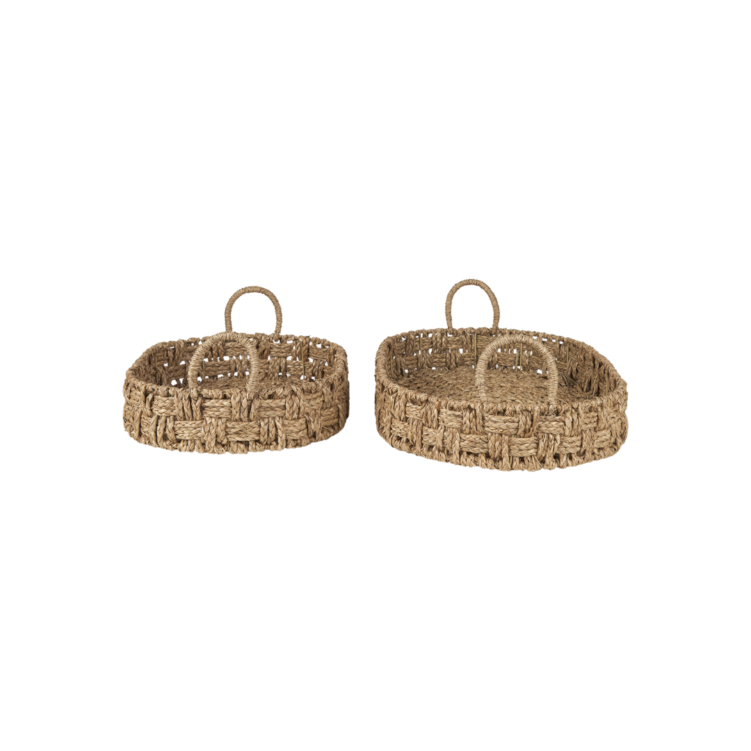 Haini Seagrass Basketweave Trays - Set of 2