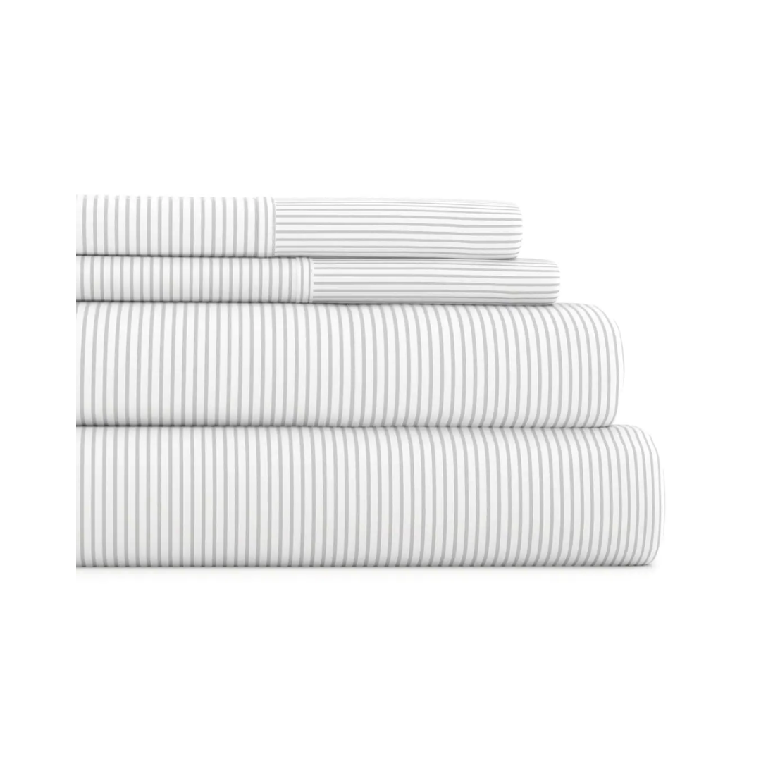 Premium Grey Pinstriped Sheet Set