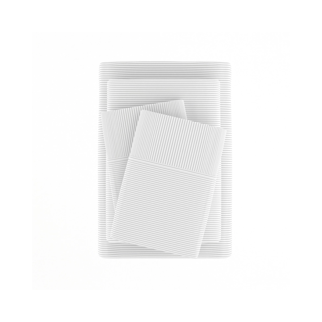 Premium Grey Pinstriped Sheet Set