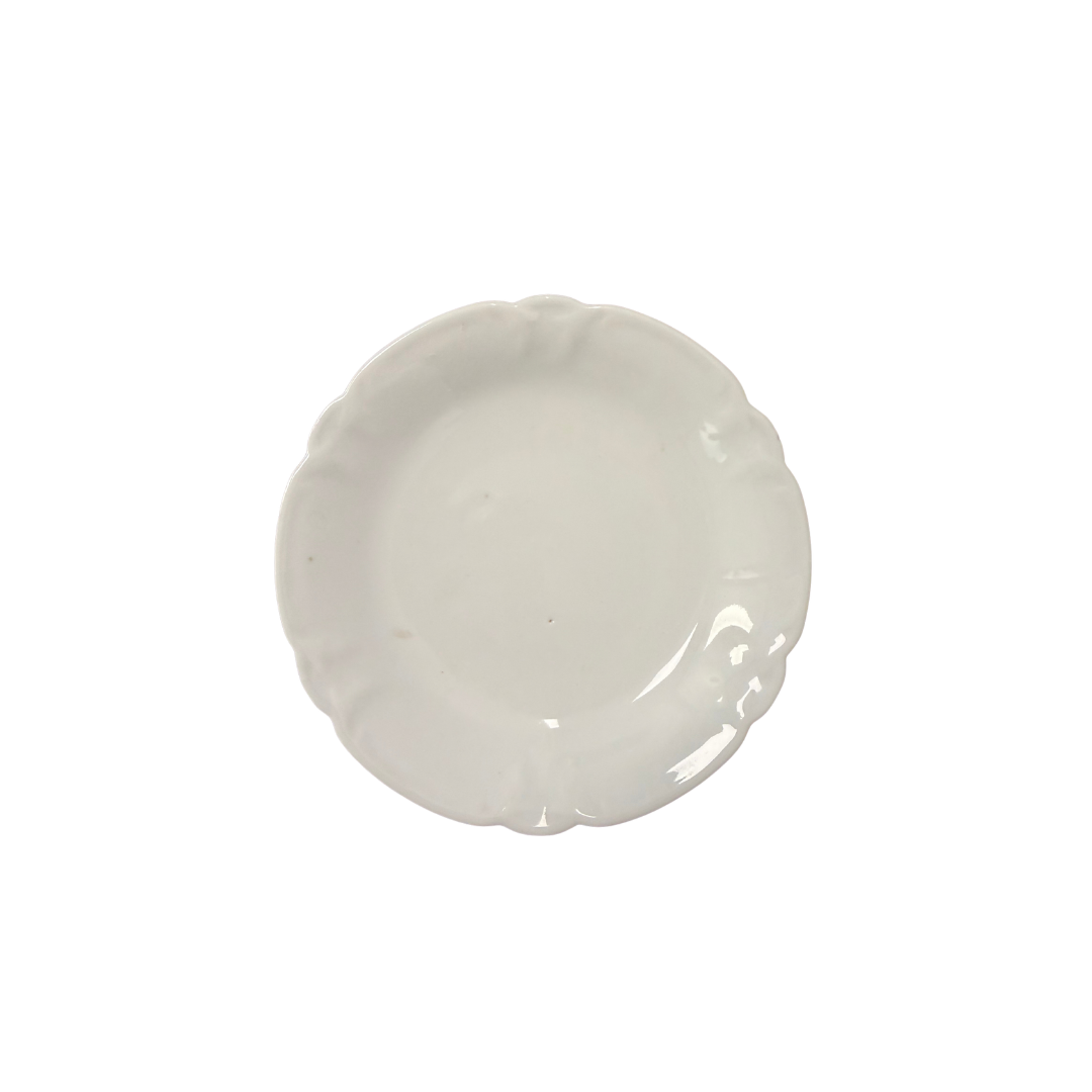 Found Mini White Decorative Scalloped Plate