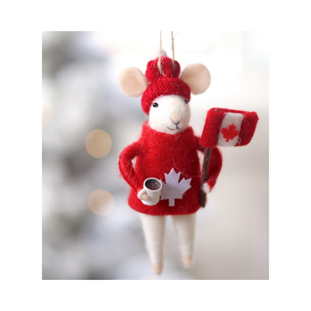 Cozy Canuck Mouse Ornament