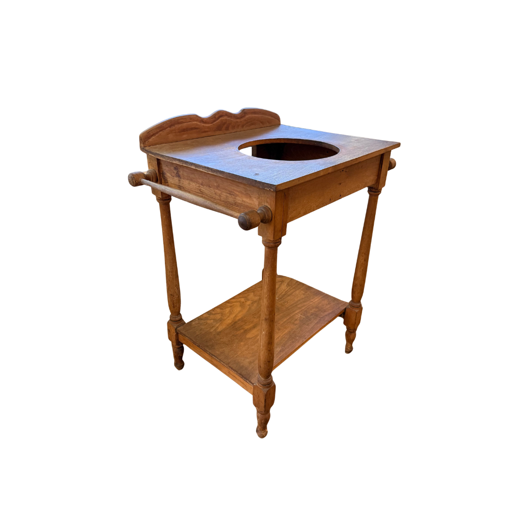 Found Pine Washstand with Towel Bars