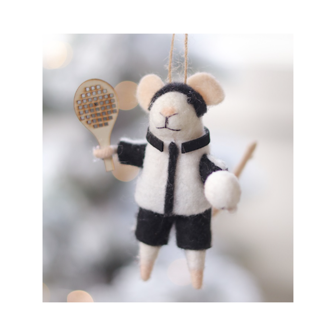 Pickle Ball Mouse Ornament