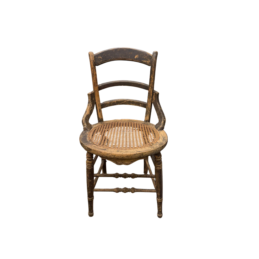 Found Cane Ladder Back Dining Chair