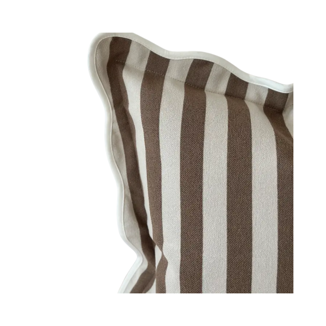Chloe Thick Striped Scalloped Edge Pillow