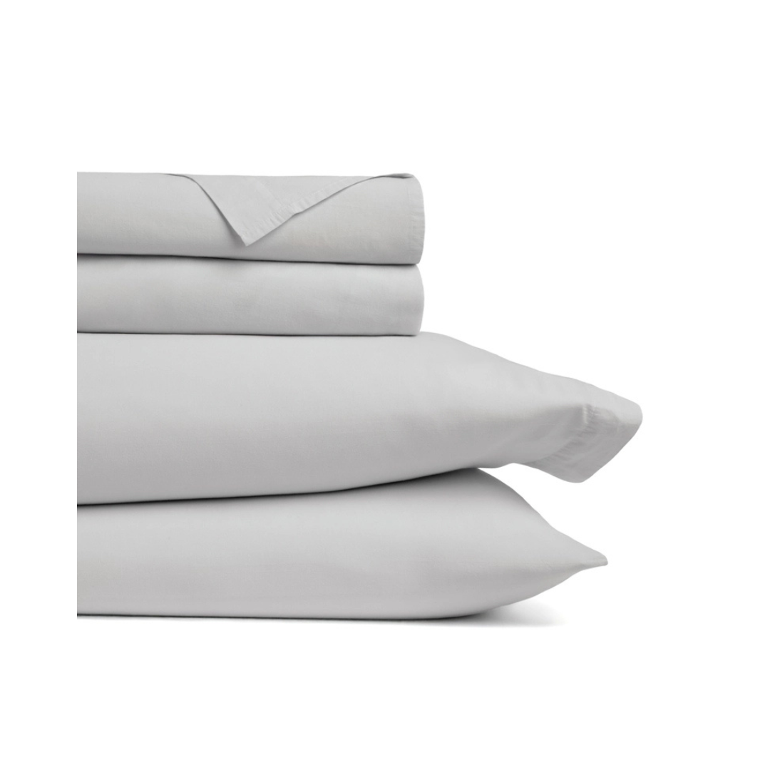 Grey Okeo-Tex Cotton Sheet Set