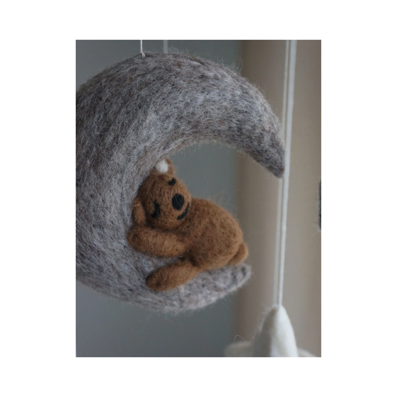 Bear & Moon Felted Baby Mobile