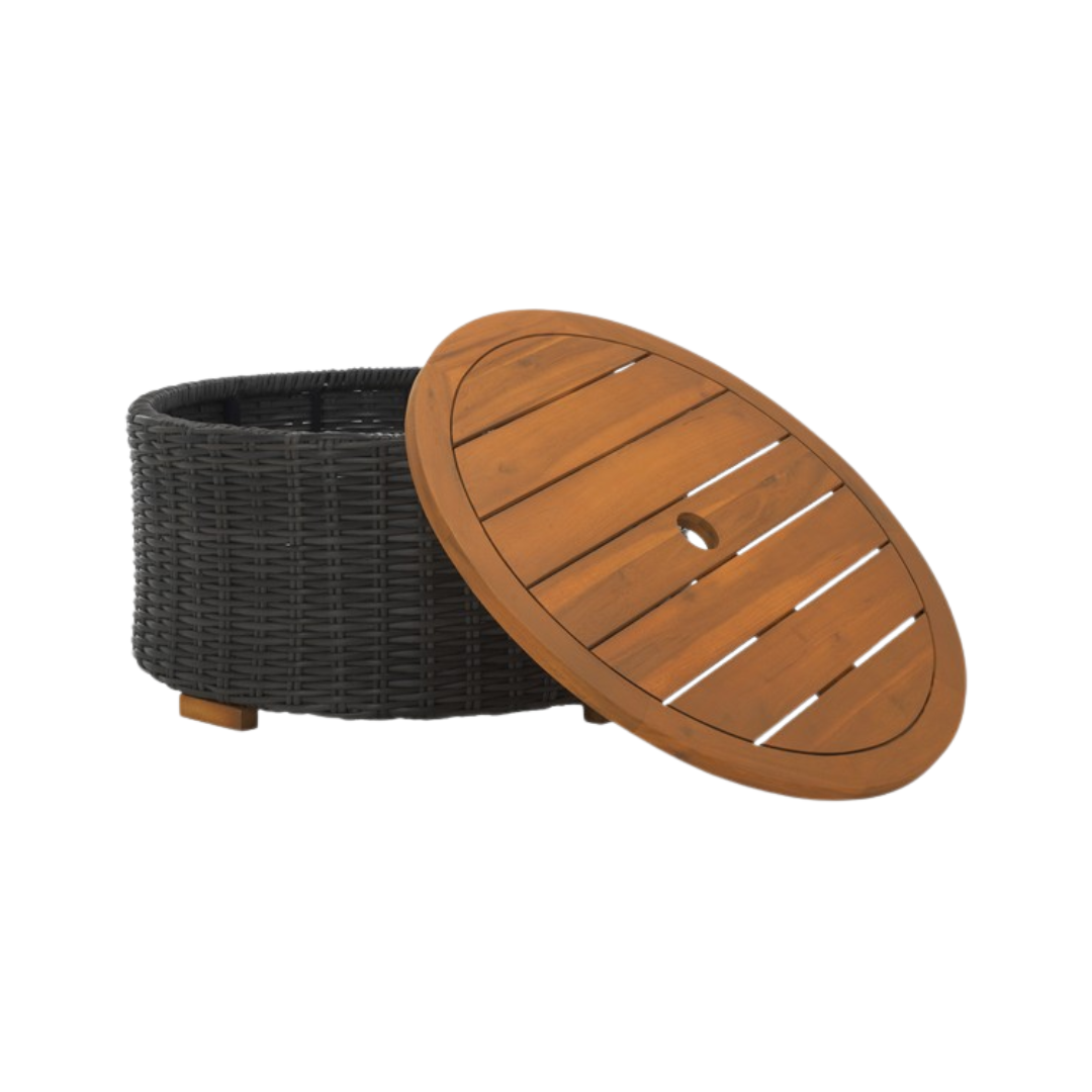 Anguilla Wicker Storage Outdoor Coffee Table