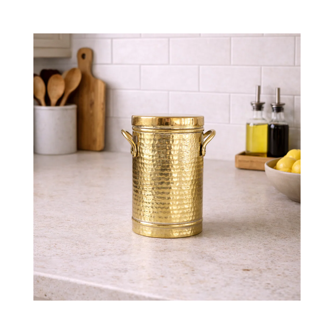 Brass Hammered Canister
