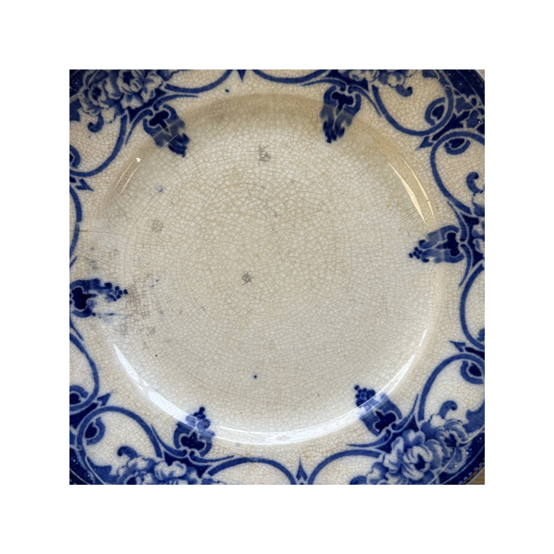 Found Antique Flow Blue Plate by Myott &amp; Son
