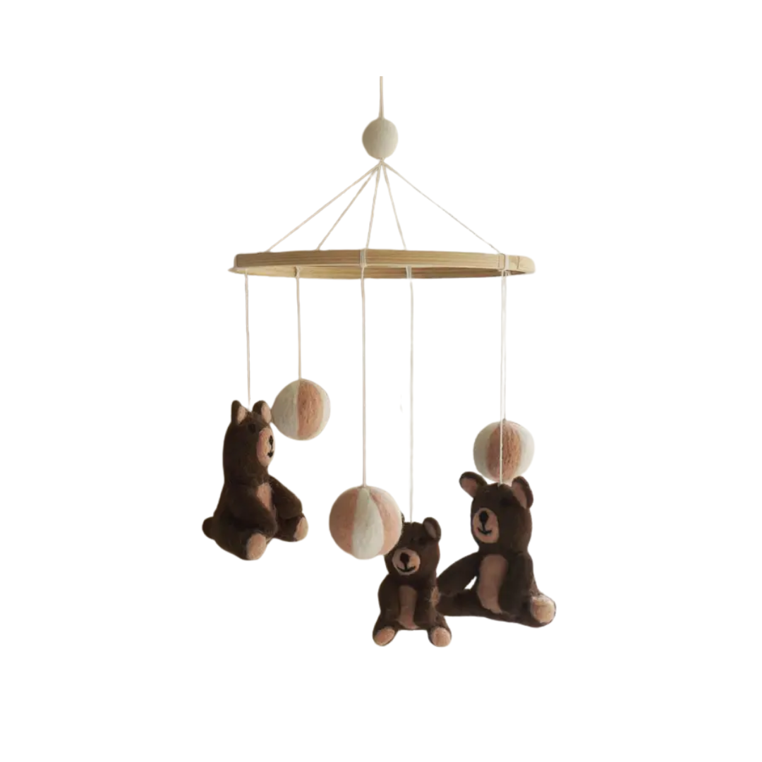 Bears and Balls Felted Baby Mobile